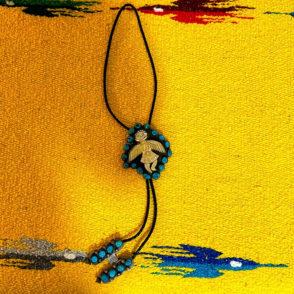 Incredible navajo turquoise and mother of pearl bolo